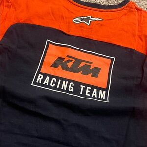 KTM Racing Team Men’s Black and Orange Crewneck Tee motorex